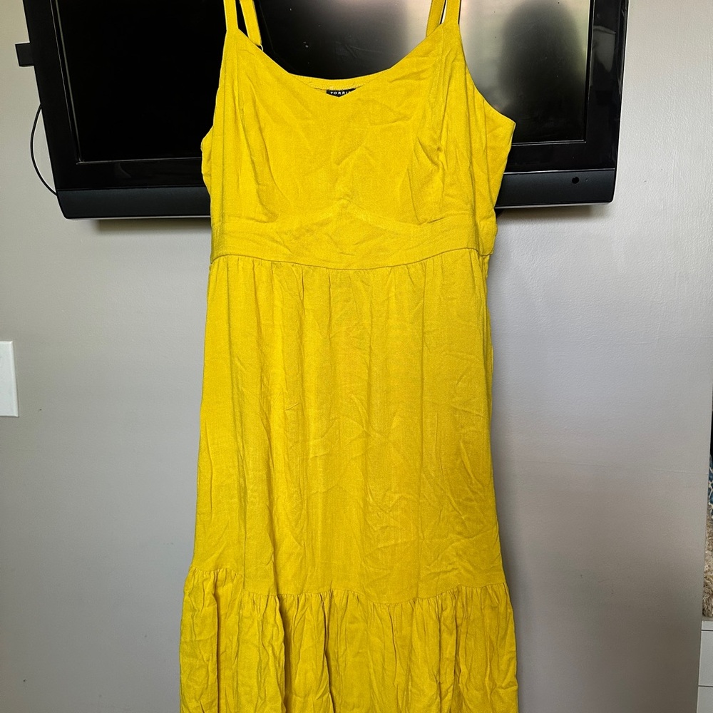Torrid Yellow Ruffled Tiered Sundress